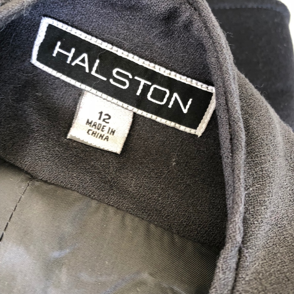 Halston Lined Wool Blue Hook Jacket/Zip Pockets - image 3